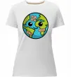 Жіноча преміум футболка Земля заклеєна пластирями Білий фото