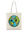 Эко-сумка Земля заклеєна пластирями Бежевый фото