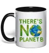Чашка з кольоровою ручкою There is not planet B Чорний Чашка з кольоровою ручкою There is not planet B Чорний фото