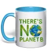 Чашка з кольоровою ручкою There is not planet B Блакитний Чашка з кольоровою ручкою There is not planet B Блакитний фото