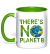 Чашка з кольоровою ручкою There is not planet B Зелений Чашка з кольоровою ручкою There is not planet B Зелений фото
