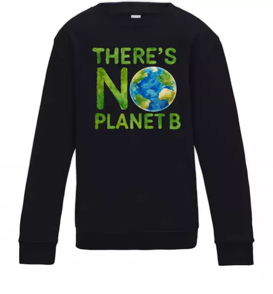Дитячий світшот There is not planet B Чорний фото