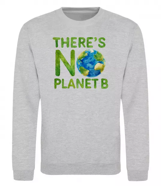 Свитшот There is not planet B Серый меланж фото