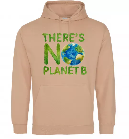 Мужская толстовка (худи) There is not planet B Песочный фото