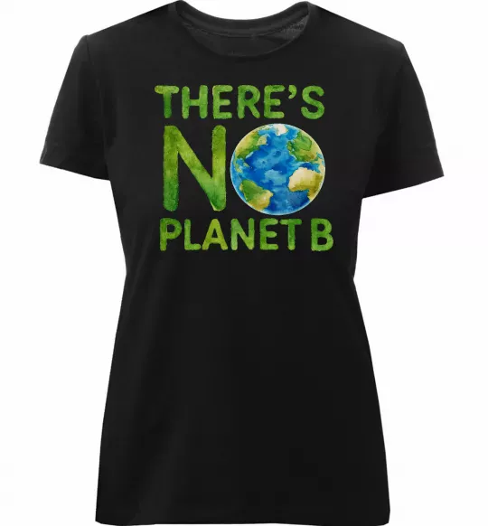 Женская премиум футболка There is not planet B Черный фото
