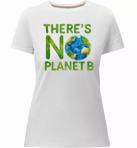 Женская премиум футболка There is not planet B Белый фото