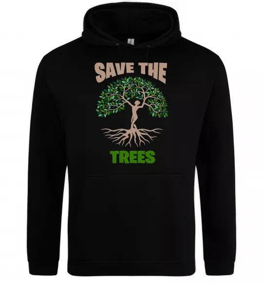 Женская толстовка (худи) Save the trees Черный фото