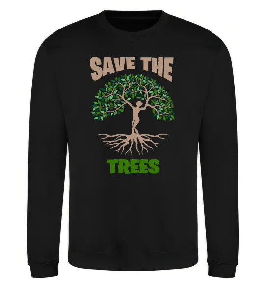 Світшот Save the trees Чорний фото