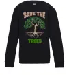 Дитячий світшот Save the trees Чорний фото