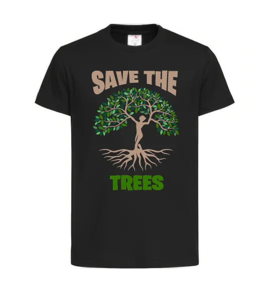 Детская футболка Save the trees Черный фото