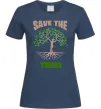 Женская футболка Save the trees Темно-синий фото