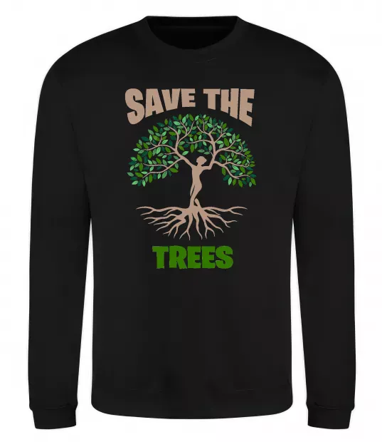 Світшот Save the trees Чорний фото