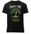 Мужская премиум футболка Save the trees Черный фото