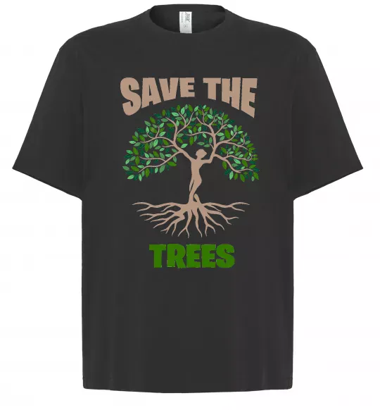 Футболка Оверсайз Save the trees Черный фото