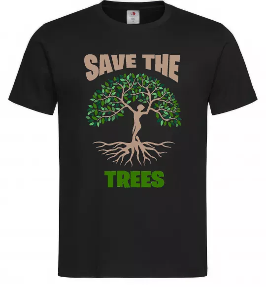 Мужская футболка Save the trees Черный фото
