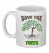 Чашка керамічна Save the trees Білий фото