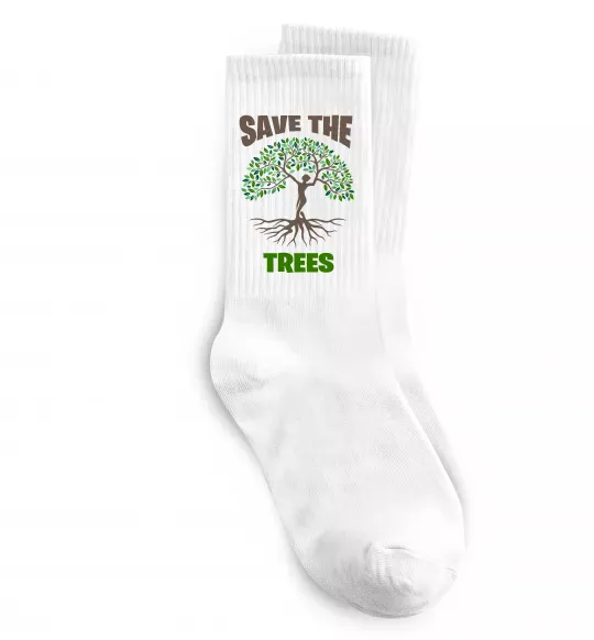 Носки Save the trees Белый фото