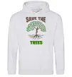 Мужская толстовка (худи) Save the trees Серый меланж фото