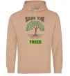 Мужская толстовка (худи) Save the trees Песочный фото