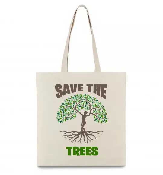 Еко-сумка Save the trees Бежевий фото