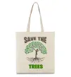 Еко-сумка Save the trees Бежевий фото
