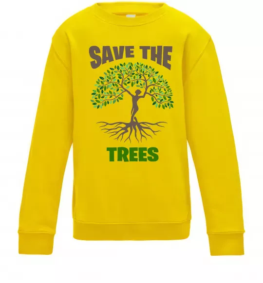 Дитячий світшот Save the trees Сонячно жовтий фото