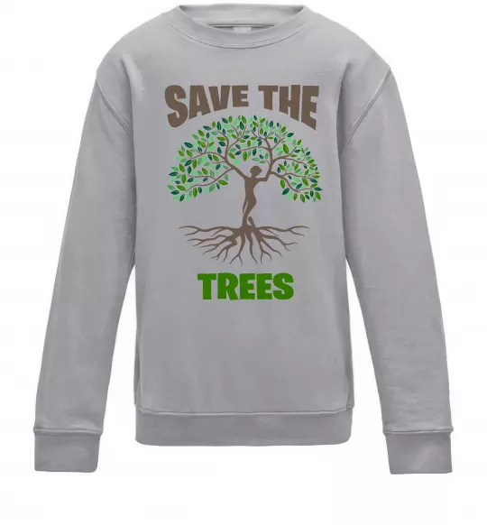 Дитячий світшот Save the trees Сірий меланж фото