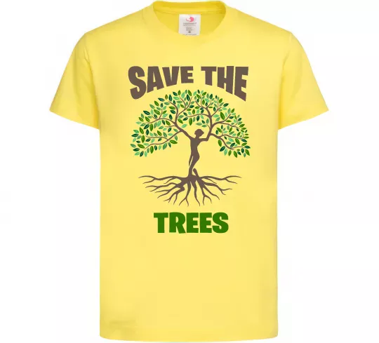 Детская футболка Save the trees Лимонный фото