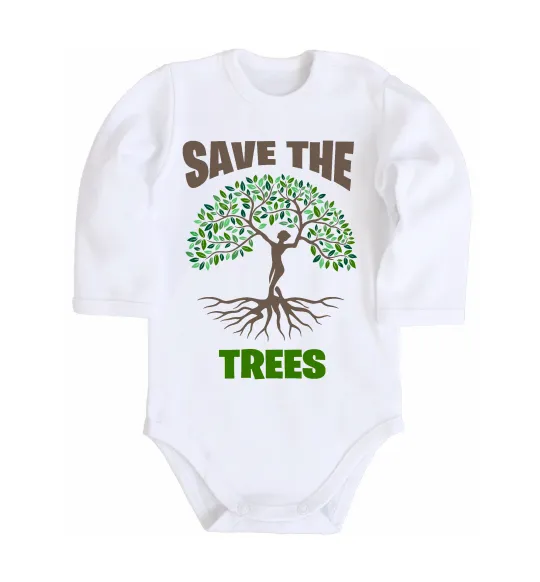 Дитячий бодік Save the trees Білий фото