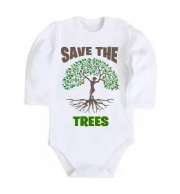 Детский боди Save the trees Белый фото