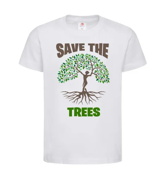 Детская футболка Save the trees Белый фото