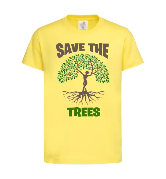 Детская футболка Save the trees Лимонный фото