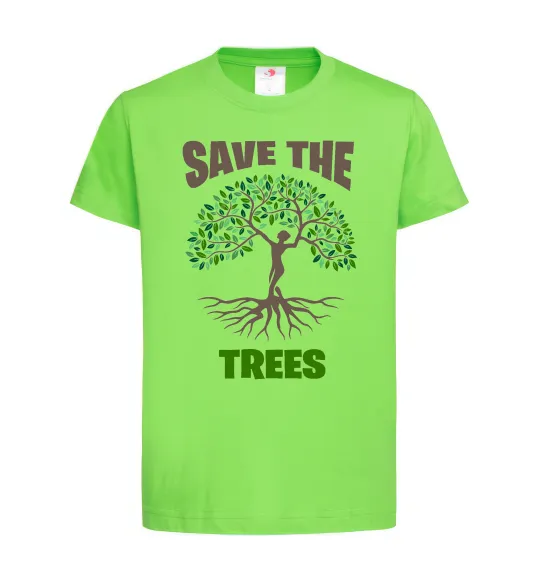 Детская футболка Save the trees Лаймовый фото