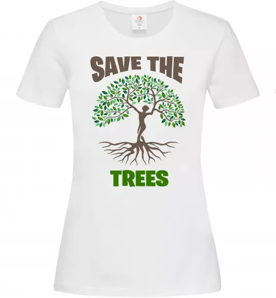 Женская футболка Save the trees Белый фото