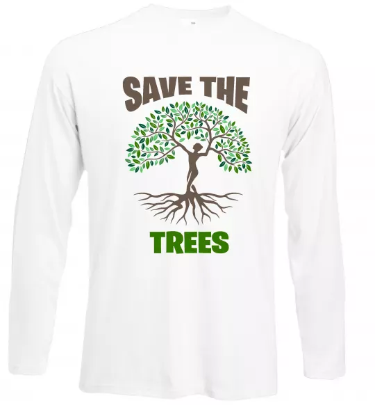 Лонгслів Save the trees Білий фото