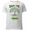 Мужская премиум футболка Save the trees Белый фото
