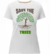 Женская премиум футболка Save the trees Белый фото