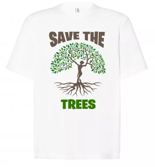 Футболка Оверсайз Save the trees Белый фото