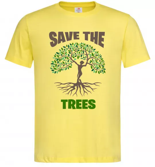 Мужская футболка Save the trees Лимонный фото