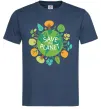 Мужская футболка Save the planet Темно-синий фото