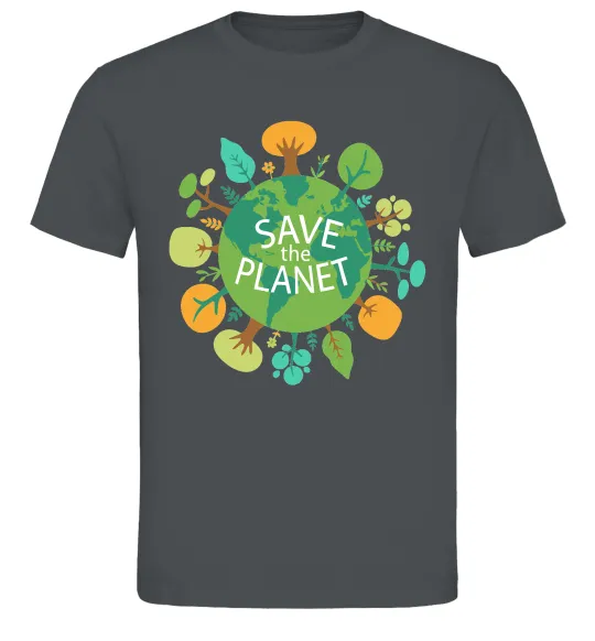 Мужская футболка Save the planet Графит фото