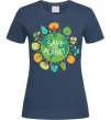 Женская футболка Save the planet Темно-синий фото