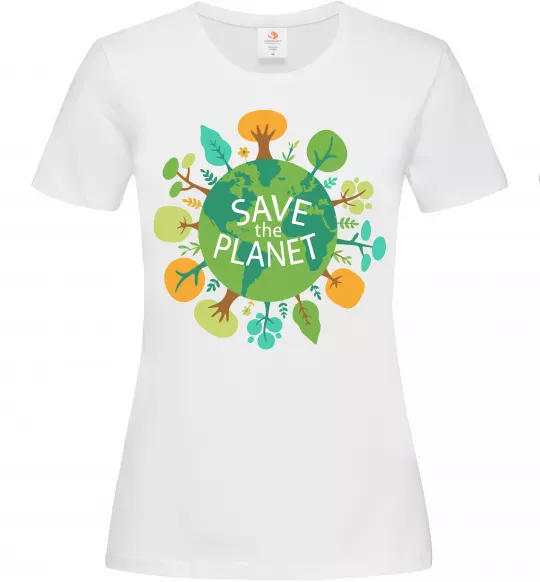 Женская футболка Save the planet Белый фото