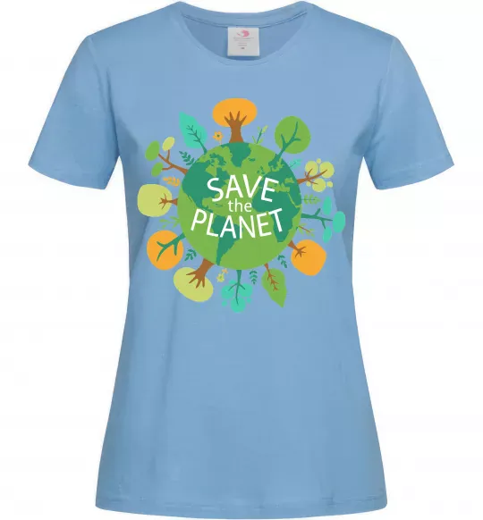 Женская футболка Save the planet Голубой фото