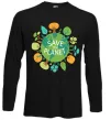 Лонгслів Save the planet Чорний фото