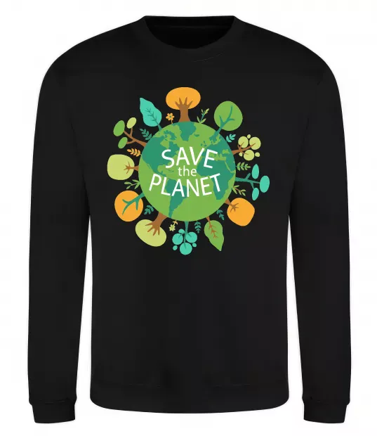 Свитшот Save the planet Черный фото
