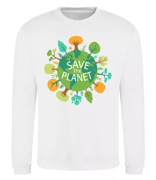 Свитшот Save the planet Белый фото
