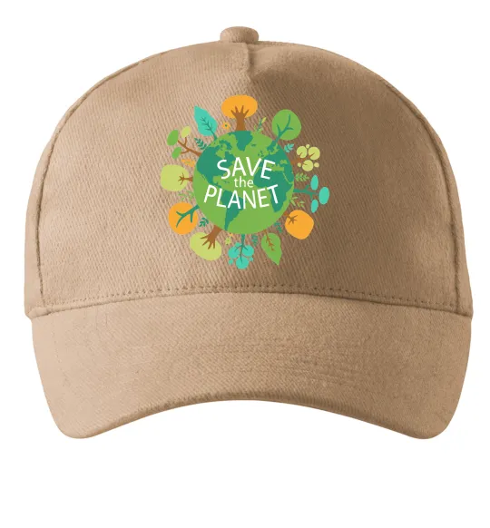 Кепка Save the planet Пісочний фото