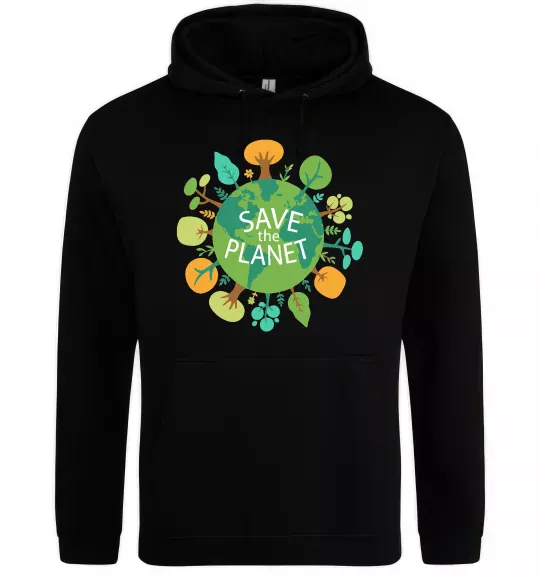 Женская толстовка (худи) Save the planet Черный фото