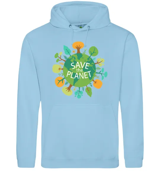 Жіноча толстовка (худі) Save the planet Блакитний фото